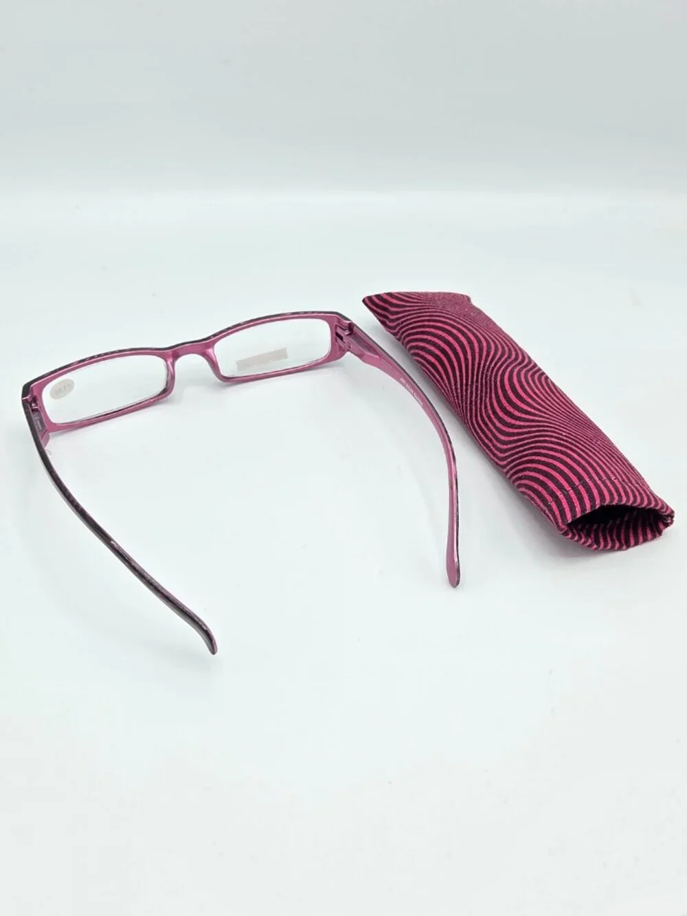 Reading Glasses with Matching Case - Spring Temples +1.00 Pink & Black